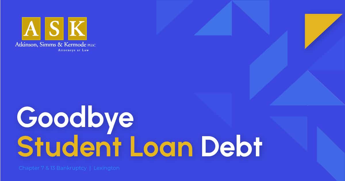 Goodbye student loan debt graphic