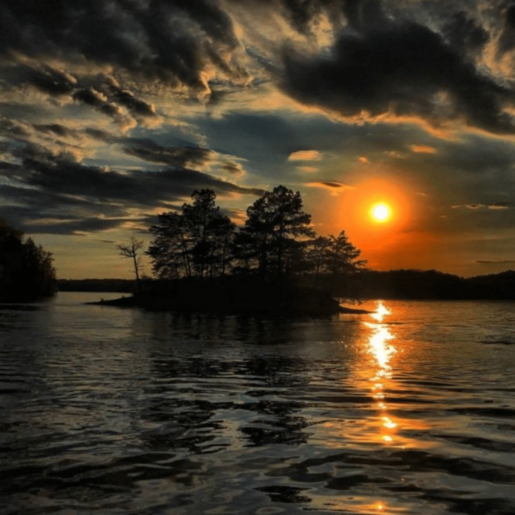 sunset over a lake